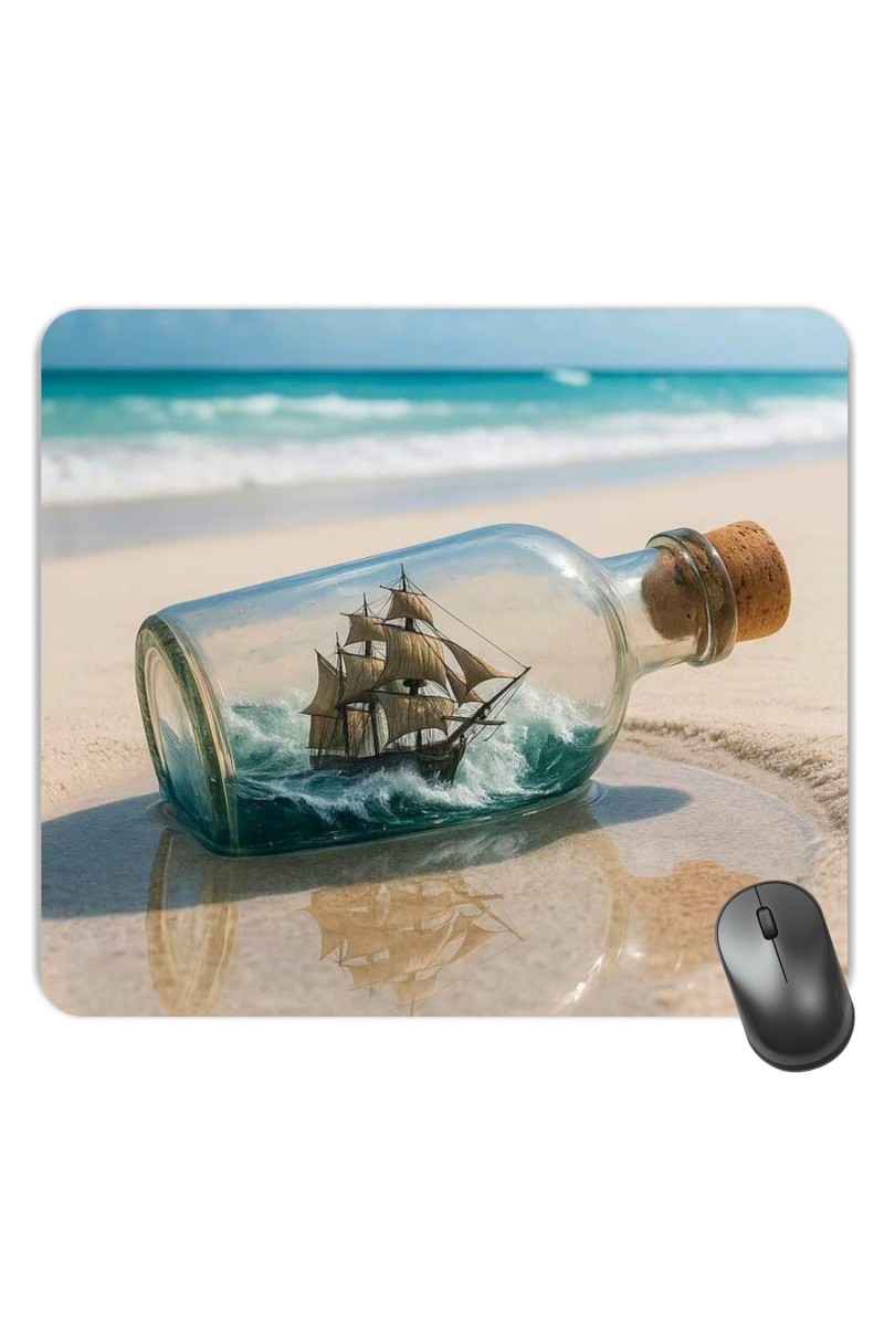 Customized Beautiful Sea in Bottle Picture Sublimation Mouse Pad | 8 X 7.5 Inch | Smooth Cloth Surface | Non-Slip Rubber Base | Personalized Mousepad for Laptop & Desktop (F17310)