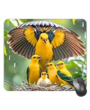 Customized Cute Birds Picture Sublimation Mouse Pad | 8 X 7.5 Inch | Smooth Cloth Surface | Non-Slip Rubber Base | Personalized Mousepad for Laptop & Desktop (F17057)