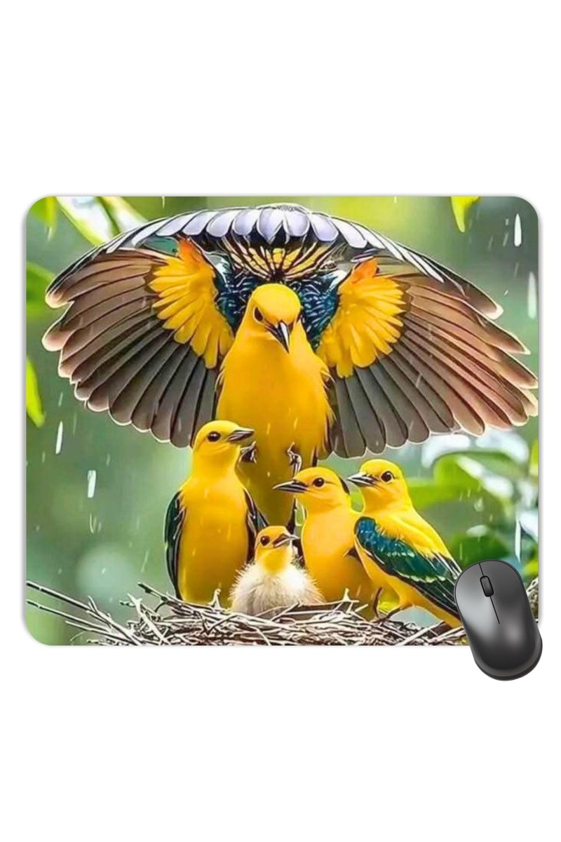Customized Cute Birds Picture Sublimation Mouse Pad | 8 X 7.5 Inch | Smooth Cloth Surface | Non-Slip Rubber Base | Personalized Mousepad for Laptop & Desktop (F17057)
