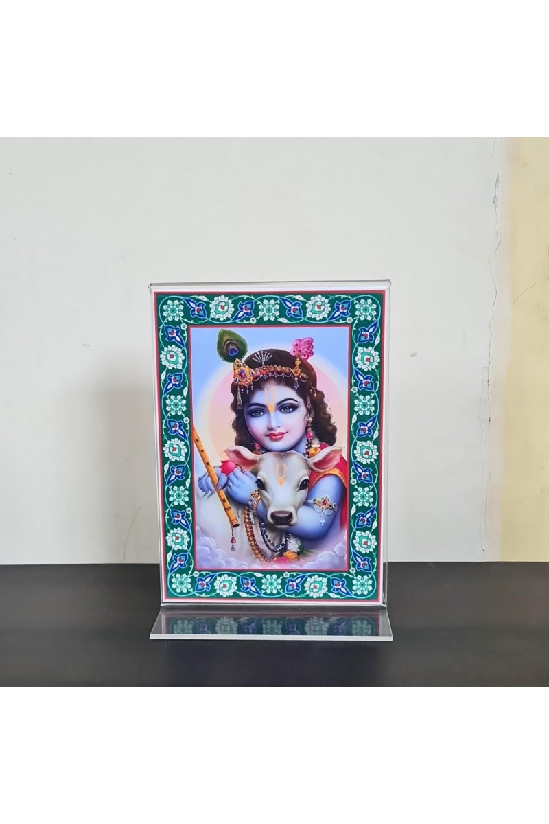 HiTechMart Gopal Acrylic Photo Frame, Hindu God Idol Picture for Home, Office and Mandir, Decorative Frame for Pooja and Gifting