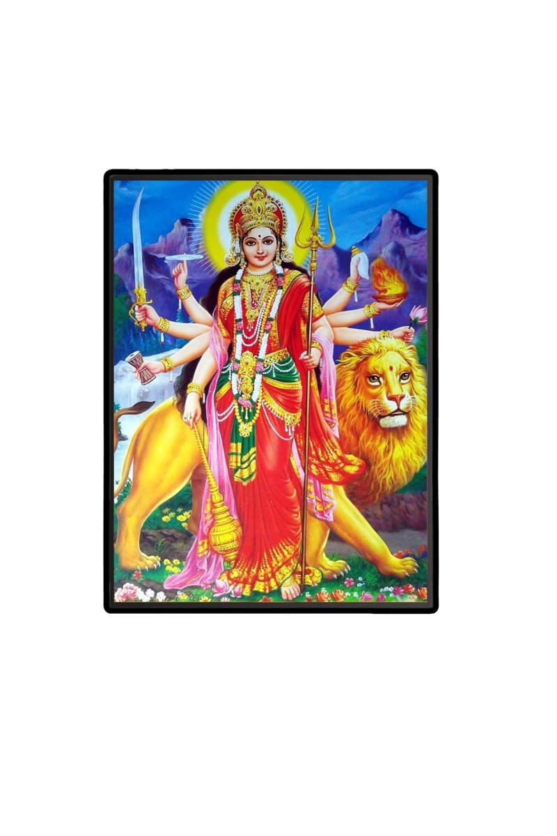 Durga Laminated Photo - 5x7 Inches, Divine Blessings for Home & Office and Temple Decoration
