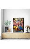 Radha Krishna Laminated Photo - 5x7 Inches, Divine Blessings for Home & Office and Temple Decoration