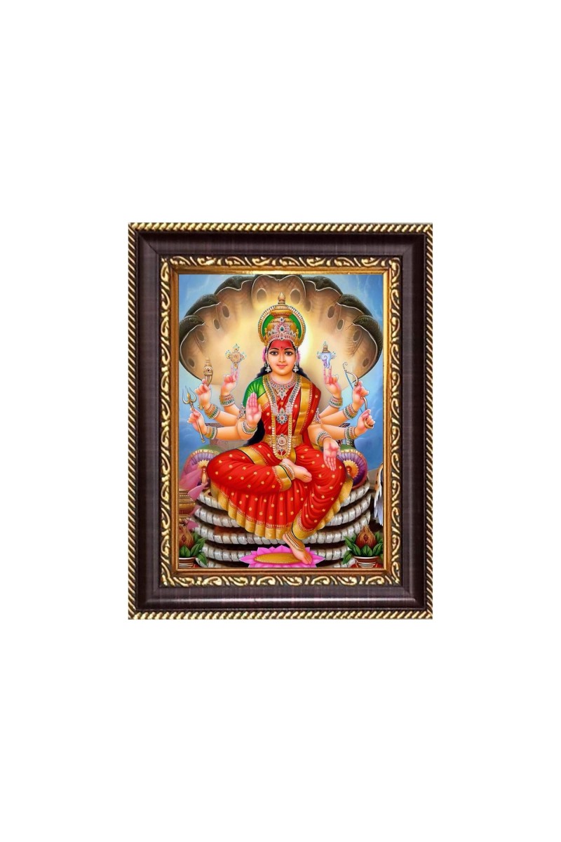 Sri Veera Lakshmi Mata Digital Print Photo 6.7x8.7 inches - Vibrant Religious Wall Art for Home, Office and Temple Decor.