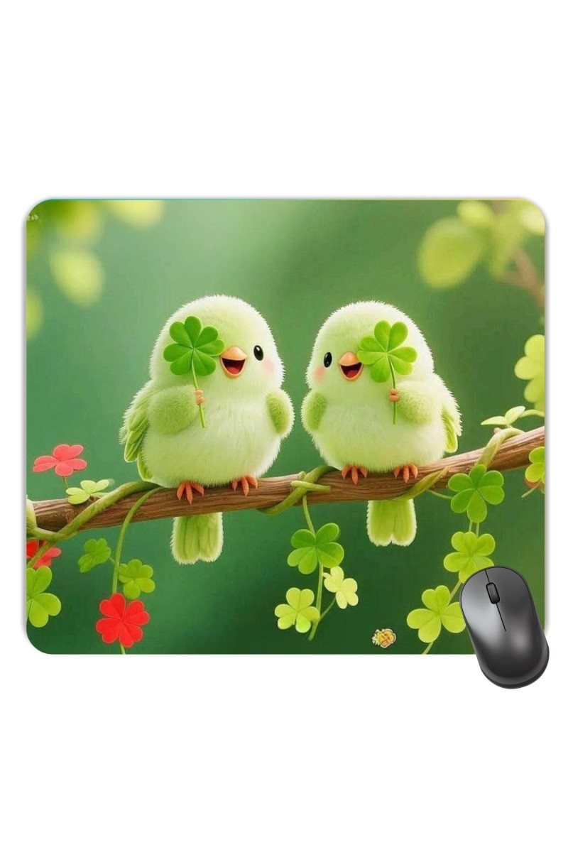 Customized Beautiful Birds Picture Sublimation Mouse Pad | 8 X 7.5 Inch | Smooth Cloth Surface | Non-Slip Rubber Base | Personalized Mousepad for Laptop & Desktop (F17418)