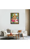Saraswati Laminated Photo - 9x11 Inches, Divine Blessings for Home & Office and Temple Decoration