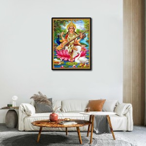 Saraswati Laminated Photo - 5x7 Inches, Divine Blessings for Home & Office and Temple Decoration Saraswati Laminated Photo - 5x7 Inches, Divine Blessings for Home & Office and Temple Decoration