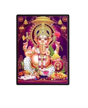 Ganesh Laminated Photo - 5x7 Inches, Divine Blessings for Home & Office and Temple Decoration