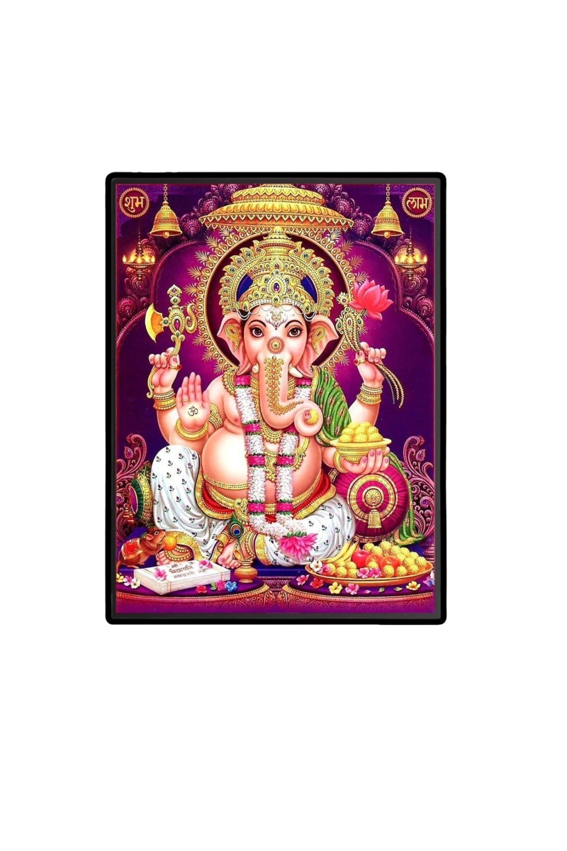 Ganesh Laminated Photo - 5x7 Inches, Divine Blessings for Home & Office and Temple Decoration