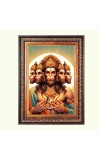 Sri Panchmukhi Hanuman Color Photo 10x14 Inch - Vibrant Religious Wall Art for Home or Office Decor.