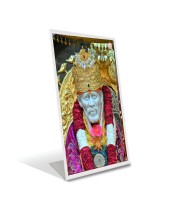 Car Desk/Table Top Shirdi Sai Baba Acrylic L-Style Photo Stand - 2.5x3.5 Inches, Compact And Stylish Spiritual Display (F6690)