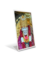 Car Desk/Table Top Shirdi Sai Baba Acrylic L-Style Photo Stand - 2.5x3.5 Inches, Compact And Stylish Spiritual Display (F6690)