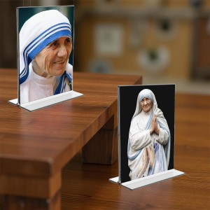 Mother Teresa Acrylic T-Style Photo Stand - 11x13 Inches, Compact and Stylish Spiritual Display, easily change 2 photos (Pack of 1) Mother Teresa Acrylic T-Style Photo Stand - 11x13 Inches, Compact and Stylish Spiritual Display, easily change 2 photos (Pack of 1)