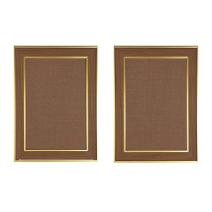 Classic Brown Wooden Photo Frame with Golden Border | Empty Picture Frame for Wall & Table Décor | Suitable for Photo, Certificate & Artwork Display | (Set of 2) (2,20x16) (22x18) Classic Brown Wooden Photo Frame with Golden Border | Empty Picture Frame for Wall & Table Décor | Suitable for Photo, Certificate & Artwork Display | (Set of 2) (2,20x16) (22x18)