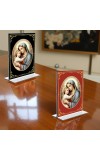 Mother Mary Acrylic T-Style Photo Stand - 11x13 Inches, Compact and Stylish Spiritual Display, easily change 2 photos (Pack of 1)