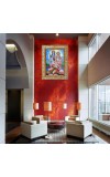 Lord Rama, Sita, and Hanuman Digital Print Photo 10.7x12.7 inches (I6129) - Vibrant Religious Wall Art for Home or Office Decor.