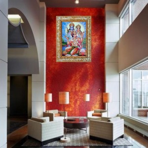 Lord Rama, Sita, and Hanuman Digital Print Photo 6.7x8.7 inches - Vibrant Religious Wall Art for Home or Office Decor.