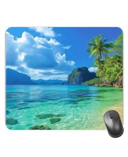 Customized Beautiful Sea Picture Sublimation Mouse Pad | 8 X 7.5 Inch | Smooth Cloth Surface | Non-Slip Rubber Base | Personalized Mousepad for Laptop & Desktop (F17091)