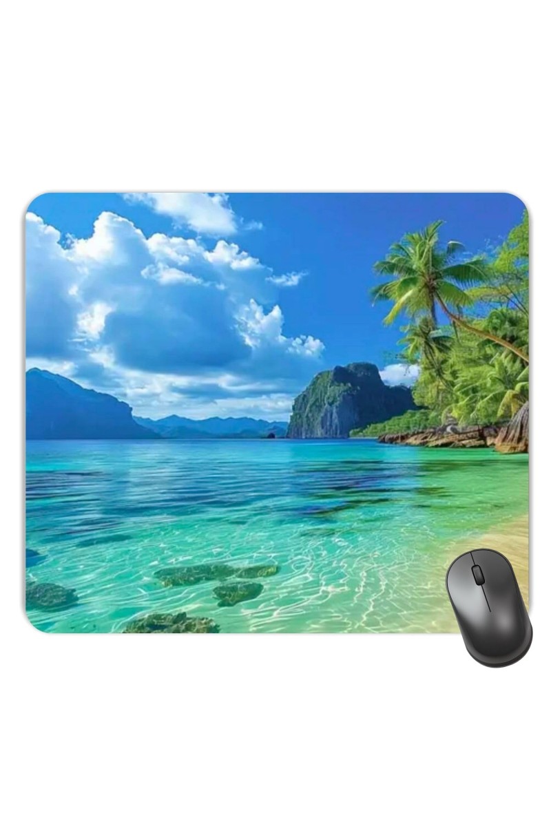 Customized Beautiful Sea Picture Sublimation Mouse Pad | 8 X 7.5 Inch | Smooth Cloth Surface | Non-Slip Rubber Base | Personalized Mousepad for Laptop & Desktop (F17091)
