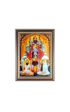 Maa Kali with Ramakrishna Dev and Sarada Ma Photo Frame - 16x20 Inches, Brown Wooden Frame for Home, Office & Temple Decoration