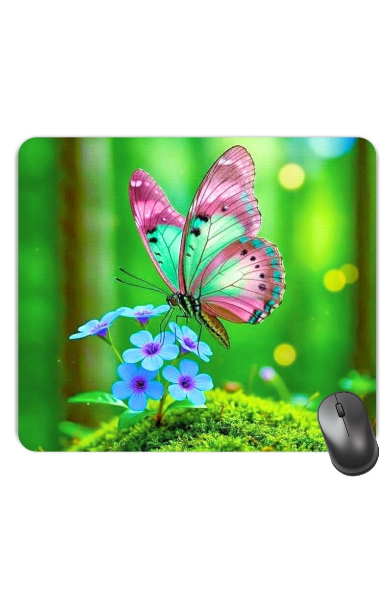 Customized Beautiful Butterfly Picture Sublimation Mouse Pad | 8 X 7.5 Inch | Smooth Cloth Surface | Non-Slip Rubber Base | Personalized Mousepad for Laptop & Desktop (F17237)