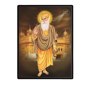 Guru Nanak Dev Ji Laminated Photo - 9x11 Inches, Divine Blessings for Home & Office and Temple Decoration