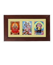 Sri Khatu Shyam Ji, Sri Hanuman, Sri Vishwakarma Color Photo Frame - 5x7 Inch, Elegant Religious Home & Temple Decor