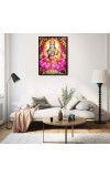 Maa Lakshmi Laminated Photo - 7x9 Inches, Divine Blessings for Home & Office and Temple Decoration