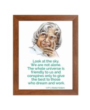 A P J Abdul Kalam & Famous Quote Brown Frame, 10x14InchesInspirational Wall Art for Office, Home DecorIdeal Spiritual Gift