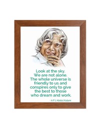 A P J Abdul Kalam & Famous Quote Brown Frame, 12x16InchesInspirational Wall Art for Office, Home DecorIdeal Spiritual Gift