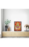 Lakshmi Saraswati & Ganesh Laminated Photo - 9x11 Inches, Divine Blessings for Home & Office and Temple Decoration