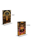 Lord Shiva & Shiva Lingam Acrylic T-Style Photo Stand - 7x9 Inches, Compact and Stylish Spiritual Display, easily change 2 photos (Pack of 1)