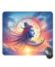 Customized Lord Shiva Picture Sublimation Mouse Pad | 8 X 7.5 Inch | Smooth Cloth Surface | Non-Slip Rubber Base | Personalized Mousepad for Laptop & Desktop (F17023)