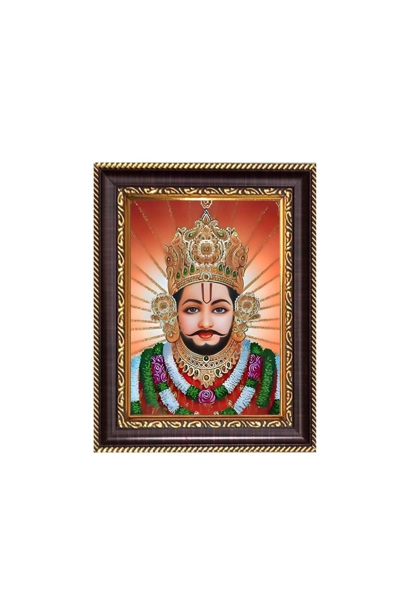 Sri Khatu Shyam Baba Digital Print Photo 6.7x8.7 inches - Vibrant Religious Wall Art for Home, Office and Temple Decor.