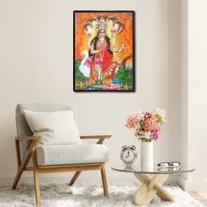 Maa Manasa Laminated Photo - 7x9 Inches, Divine Blessings for Home & Office and Temple Decoration