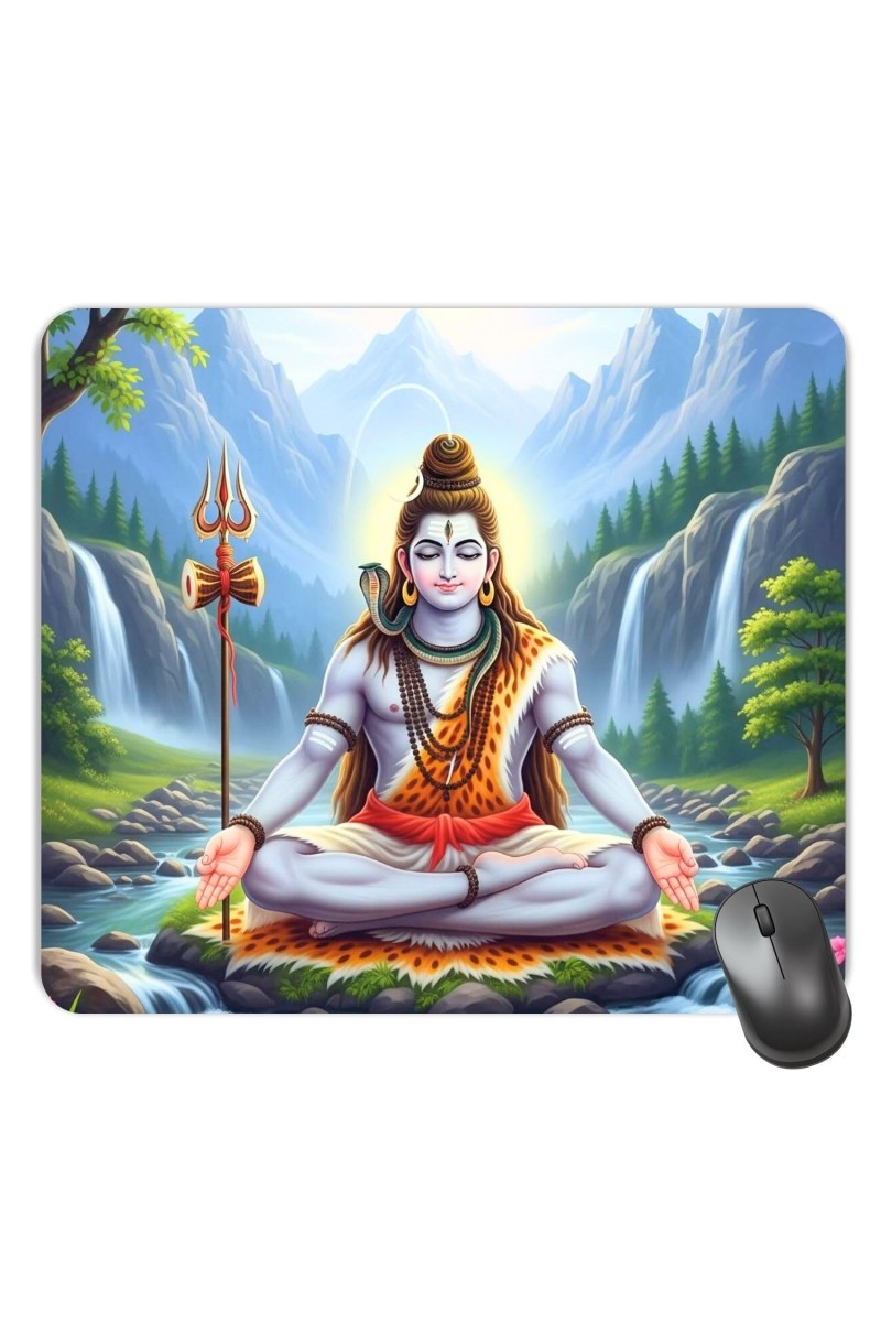 Customized Lord Shiva Picture Sublimation Mouse Pad | 8 X 7.5 Inch | Smooth Cloth Surface | Non-Slip Rubber Base | Personalized Mousepad for Laptop & Desktop (F17366)