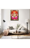 Lakshmi Laminated Photo - 5x7 Inches, Divine Blessings for Home & Office and Temple Decoration