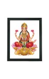 Hitech Sales Mata Laxmi Polystyrene Photo Frame for Pooja Room, Temple, Home Decor and Gift (Printed Photo, Black, 7.12 x 9.12 inches)