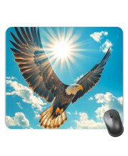 Customized Eagle Picture Sublimation Mouse Pad | 8 X 7.5 Inch | Smooth Cloth Surface | Non-Slip Rubber Base | Personalized Mousepad for Laptop & Desktop (F17230)
