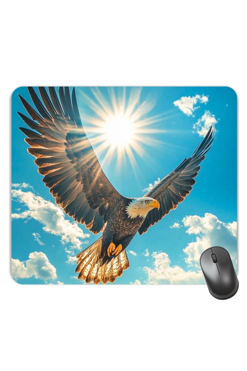 Customized Eagle Picture Sublimation Mouse Pad | 8 X 7.5 Inch | Smooth Cloth Surface | Non-Slip Rubber Base | Personalized Mousepad for Laptop & Desktop (F17230)
