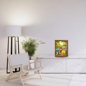 AI Funny Lion and elephant & birds, Rabbit Art Picture for Kids - 10x14 inches, Brown Color - Perfect Wall Decor for Children's Room AI Funny Lion and elephant & birds, Rabbit Art Picture for Kids - 10x14 inches, Brown Color - Perfect Wall Decor for Children's Room