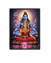 Shiva Parvati Laminated Photo - 11x13 Inches, Divine Blessings for Home & Office and Temple Decoration