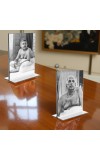 Sri Sri Anukul chandra Thakur Acrylic T-Style Photo Stand, Compact and Stylish Spiritual Display, easily change 2 photos (Pack of 1)