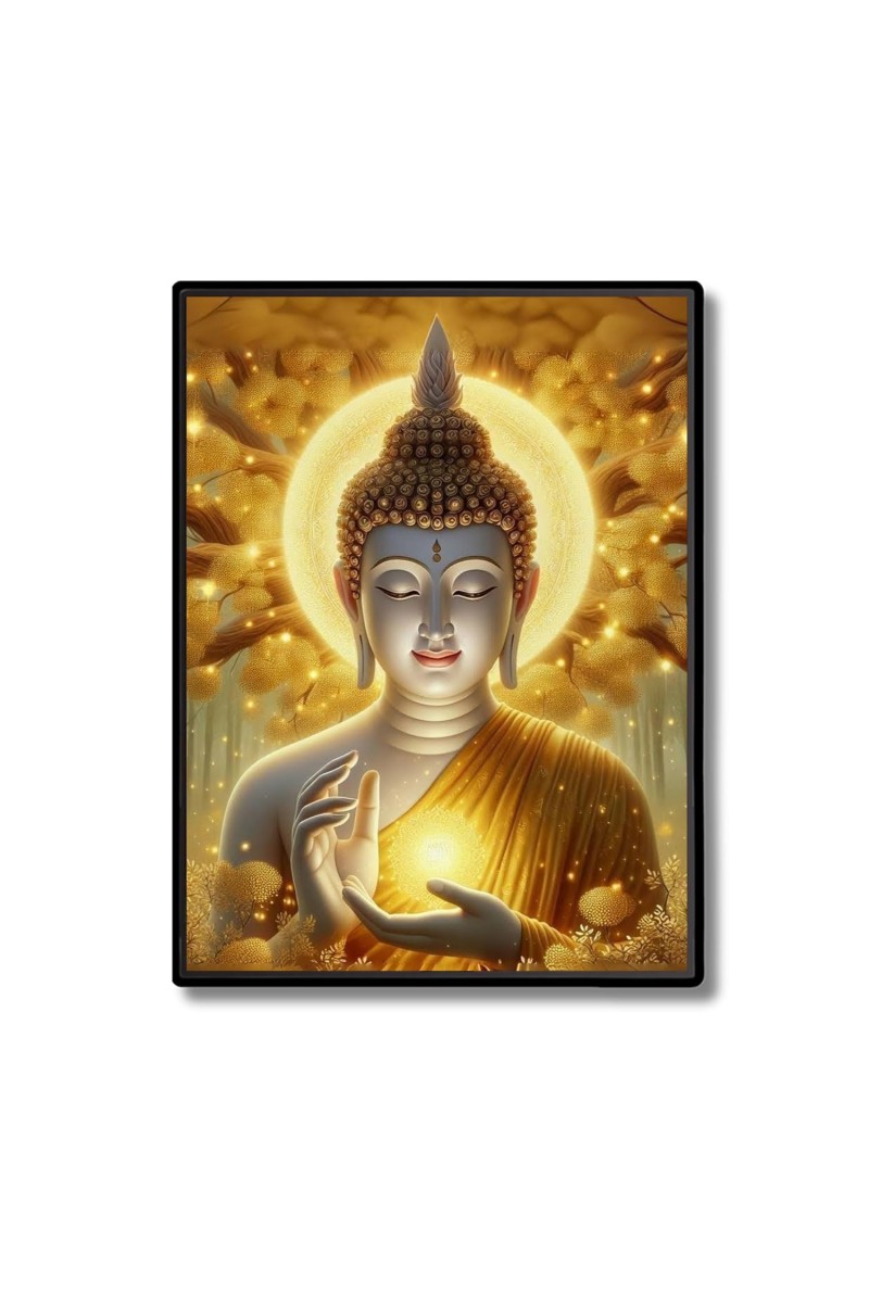 Buddha Laminated Photo - 5x7 Inches, Divine Blessings for Home & Office and Temple Decoration