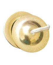 HiTechMart Handcrafted Brass Manjeera &ndash; 7.5cm Indian Classical Musical Instrument for Bhajan, Kirtan, Puja &ndash; Traditional Cymbals with Clear, Resonant Sound &ndash; 118gm Lightweight with Durable String