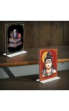 Lord Shiva Acrylic T-Style Photo Stand, Compact and Stylish Spiritual Display, easily change 2 photos (Pack of 1)