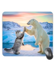 Customized White Bear Picture Sublimation Mouse Pad | 8 X 7.5 Inch | Smooth Cloth Surface | Non-Slip Rubber Base | Personalized Mousepad for Laptop & Desktop (F17346)