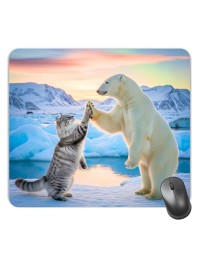 Customized White Bear Picture Sublimation Mouse Pad | 8 X 7.5 Inch | Smooth Cloth Surface | Non-Slip Rubber Base | Personalized Mousepad for Laptop & Desktop (F17346)