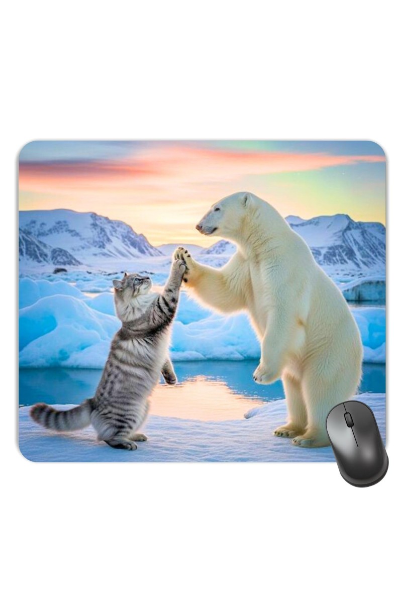 Customized White Bear Picture Sublimation Mouse Pad | 8 X 7.5 Inch | Smooth Cloth Surface | Non-Slip Rubber Base | Personalized Mousepad for Laptop & Desktop (F17346)