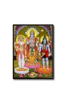 Brahma Vishnu & Lord Shiva Laminated Photo (9x11 Inches Without glass) Divine Blessings for Table and Walls,Home & Office and Temple Decoration