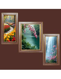 3-Pack Breathtaking view nature Photo Frames - 2 Pieces 6x13 Inch & 1 Piece 10x13 Inch - Rustic Wall Art for Home & Office Decor - Botanical Wall Hanging for Living Room, Bedroom, or Workspace
